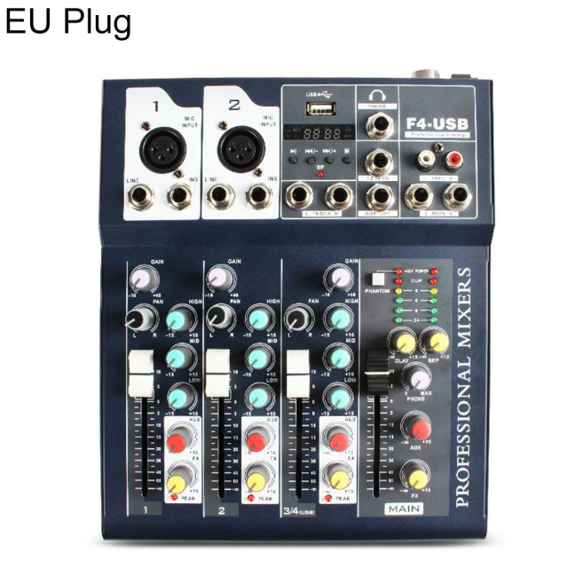 Table De Mixage Bluetooth 4 Canaux Pour Streaming Avec USB MP3 16 Effets Numériques Et Alimentation Fantôme 48 V - www.yonis-...