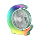 Ventilateur De Bureau Portable Rechargeable USB C Avec Éclairage Réglable 3 Vitesses Et Rotation À 360°