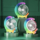 Ventilateur De Bureau Portable Rechargeable USB C Avec Éclairage Réglable 3 Vitesses Et Rotation À 360° - www.yonis-shop.com