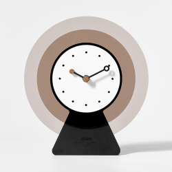 Horloge De Table Ronde Décorative En Acrylique Translucide Et Noyer À Mouvement Silencieux Pour Salon Bureau Et Chambre