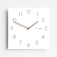 Horloge Murale Carrée Décorative 15 Pouces Silencieuse En Bois Blanc Pour Salon Facile À Fixer