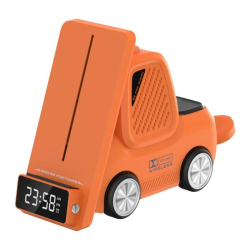 Chargeur Sans Fil 3 En 1 Avec Support De Bureau Qi Haut-Parleur Bluetooth 5W Affichage De L’Heure
