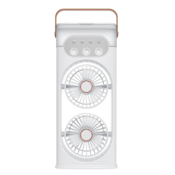 Ventilateur Brumisateur Portable 3 En 1 Pour Rafraîchir Et Humidifier Double Tête 180° Réservoir 400 Ml Silencieux 20 Db