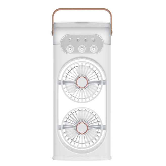 Ventilateur Brumisateur Portable 3 En 1 Pour Rafraîchir Et Humidifier Double Tête 180° Réservoir 400 Ml Silencieux 20 Db - ww...