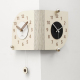 Horloge Murale D’Angle Double Face À 90 Degrés Avec Deux Cadrans Indépendants Quartz Silencieux Beige Pose Sans Perçage