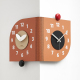 Horloge Murale D’Angle Double Face À Deux Cadrans Indépendants Quartz Silencieux Sans Perçage