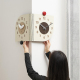 Horloge Murale D’Angle Double Face À Deux Cadrans Indépendants Quartz Silencieux Sans Perçage - www.yonis-shop.com