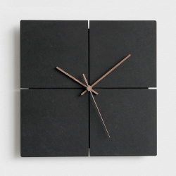 Horloge Murale Décorative Silencieuse Avec Cadran Géométrique Aiguilles En Noyer Et Pose Sans Perçage - www.yonis-shop.com