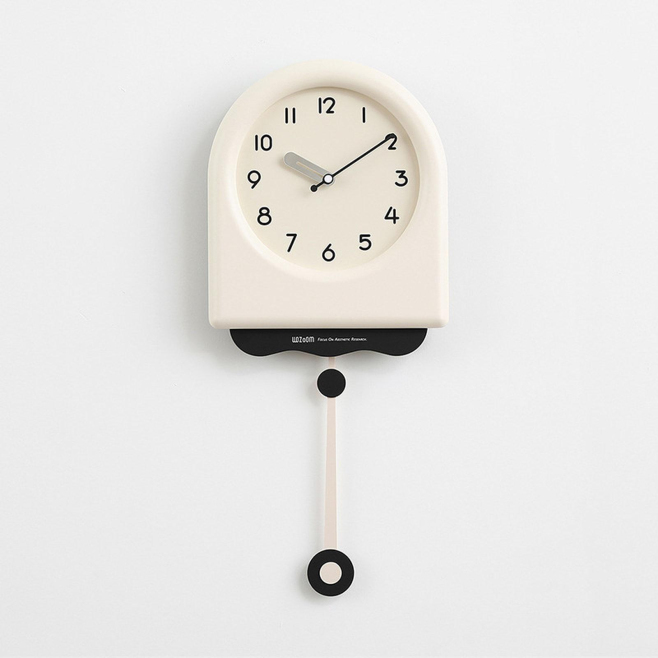 Horloge Murale À Pendule Beige Pour Salon Silencieuse Avec Balancier Acrylique Bicolore Et Cadran 3D Gravé Au Laser - www.yon...