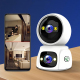 Caméra De Surveillance WiFi Double Objectif 360° Avec Suivi Automatique Vision Nocturne Couleur Et Audio Bidirectionnel - www...
