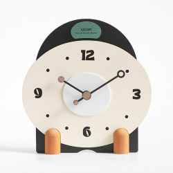 Horloge De Table En Bois Silencieuse À Mouvement À Quartz En MDF Superposé Avec Aiguilles En Noyer Pour Bureau - www.yonis-sh...