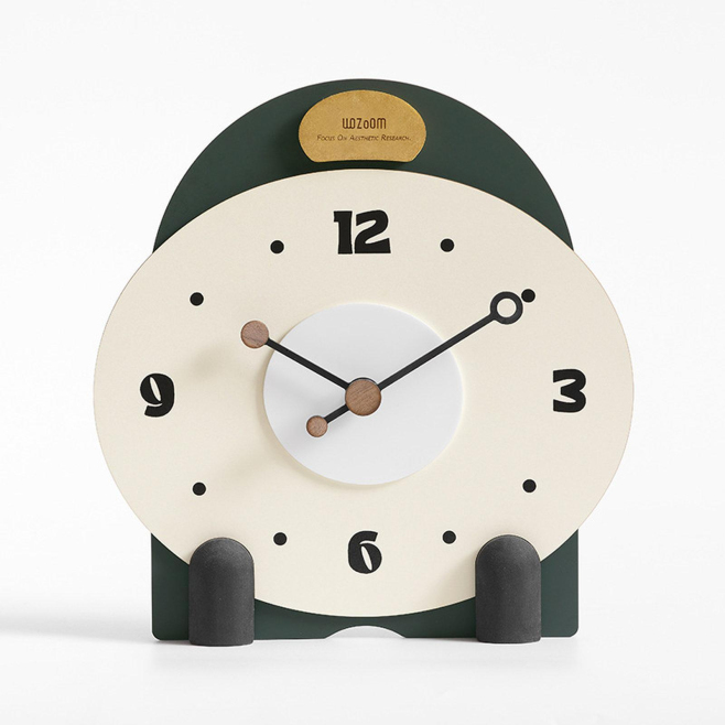 Horloge De Table En Bois Silencieuse À Mouvement À Quartz En MDF Superposé Avec Aiguilles En Noyer Pour Bureau - www.yonis-sh...