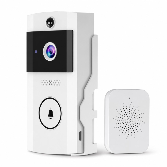 Sonnette Vidéo Intelligente WiFi 720x1280 Avec Audio Bidirectionnel Détection PIR Vision Nocturne Et Carillon Intérieur - www...