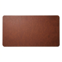 Sous-Main De Bureau Réversible Face Cuir PVC Effet Crazy Horse Et Face Liège 60x30 cm Avec Sangle