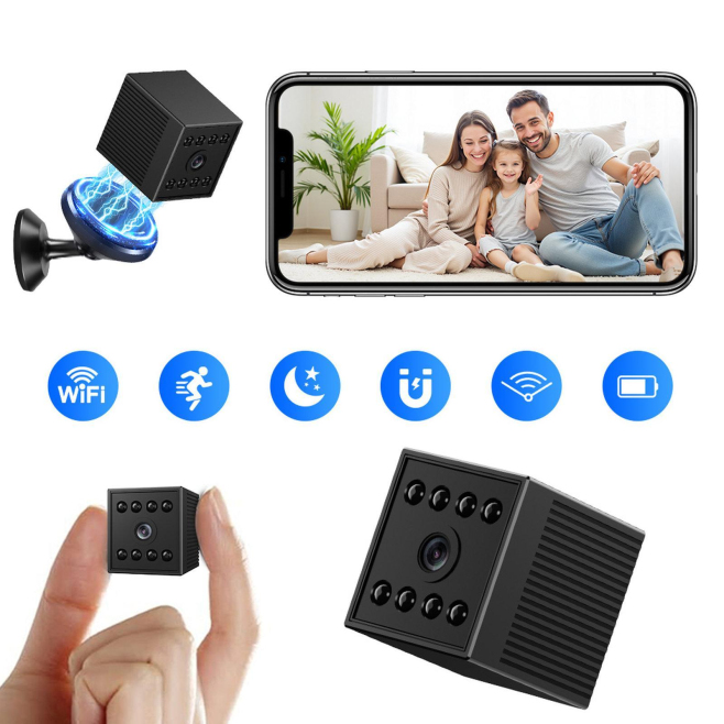 Caméra De Surveillance WiFi Intérieure 1080P Rechargeable Avec Base Magnétique Vision Nocturne - www.yonis-shop.com