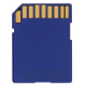 Carte m&eacute;moire SD bleue vue de dos d&eacute;voilant ses connecteurs dor&eacute;s pour appareil photo. - Yonis Y-csd8go
