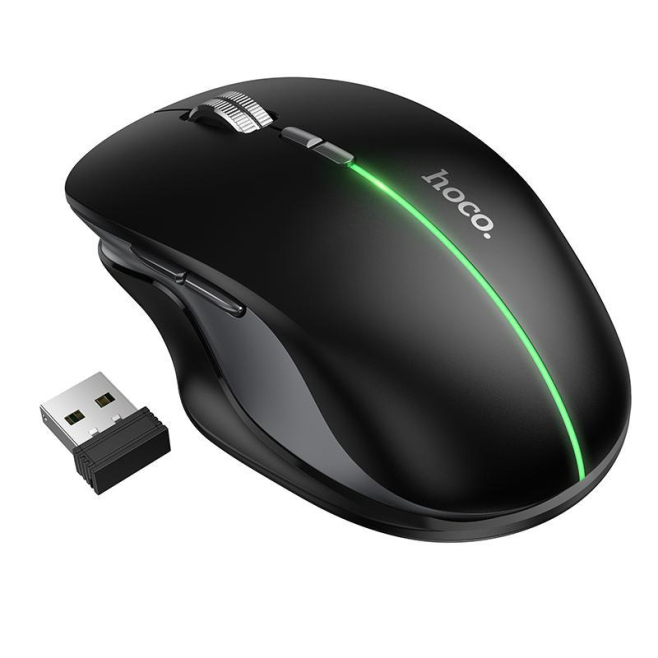 Souris Sans Fil Rechargeable RGB À Double Connexion 2.4 GHz Et Bluetooth 7 Boutons DPI Réglable Jusqu’à 1600 Autonomie 7 Jour...