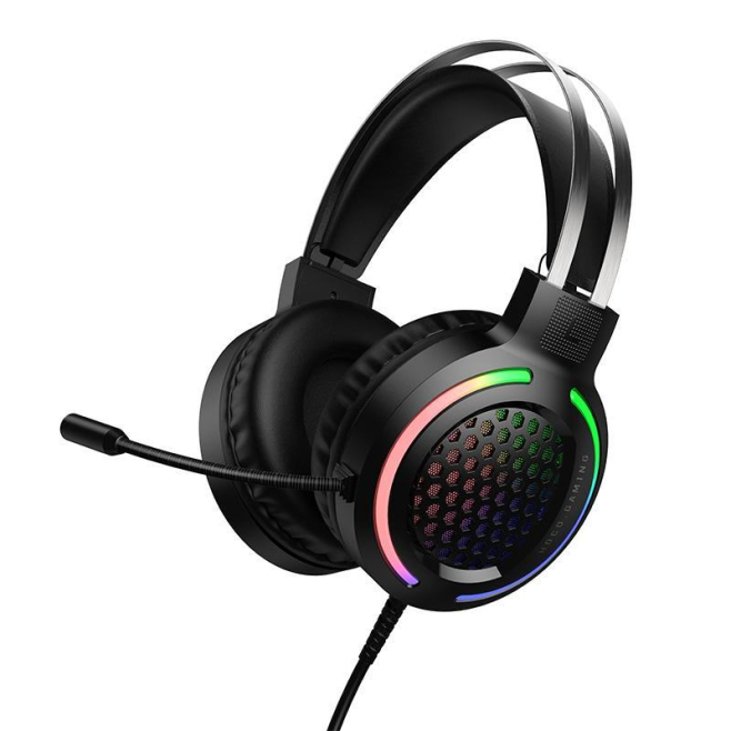 Casque Gaming Avec Microphone Omnidirectionnel Haut Parleurs 50 Mm USB Et Jack 3.5 Mm Éclairage Tricolore - www.yonis-shop.com