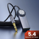 Adaptateur Bluetooth 5.4 Pour Autoradio AUX Avec Microphone Câble USB Spiralé Et Reconnexion Automatique