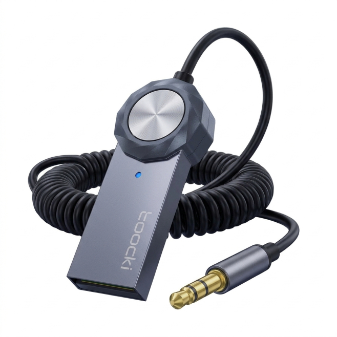 Adaptateur Bluetooth 5.4 Pour Autoradio AUX Avec Microphone Câble USB Spiralé Et Reconnexion Automatique - www.yonis-shop.com