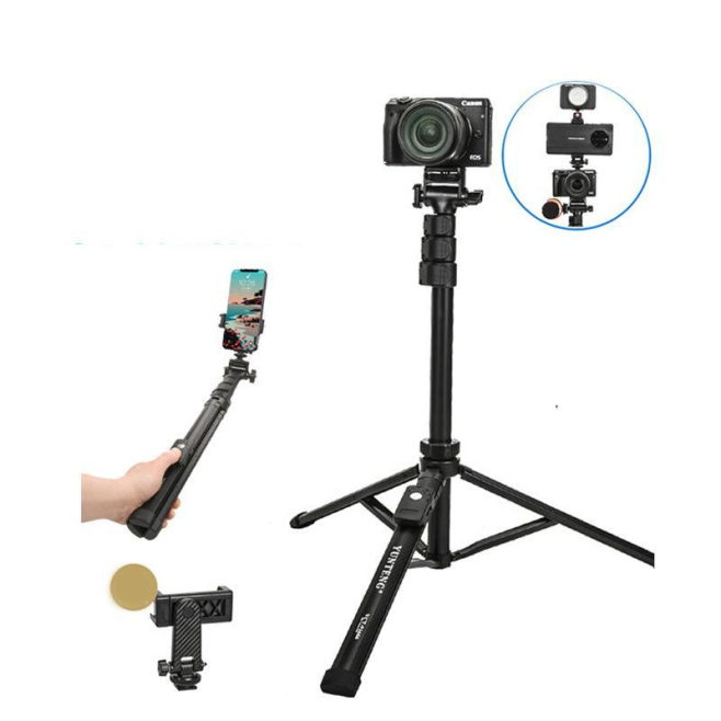 Perche Selfie Trépied Pour Téléphone Et Appareil Photo 47 À 170 Cm Avec Télécommande Bluetooth Et Tête 3D - www.yonis-shop.com