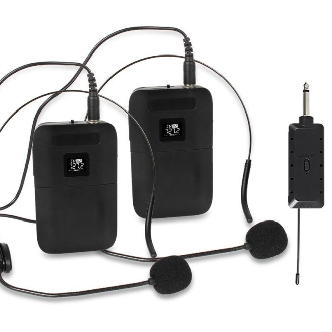 Microphone Sans Fil VHF Double Canal Avec 2 Micros Casque Portée 50 M Récepteur Rechargeable - www.yonis-shop.com