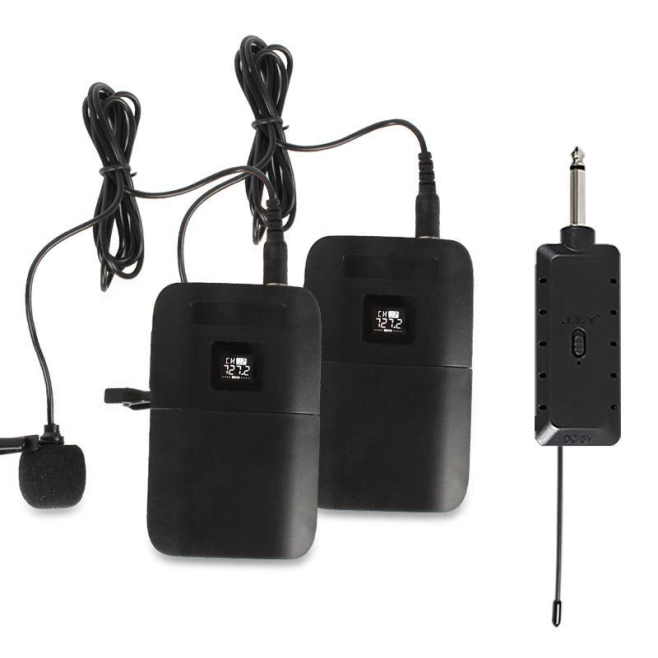 Microphone Sans Fil VHF Double Canal Avec 2 Micros Cravate Portée 50 Mètres Sourdine Noise Lock - www.yonis-shop.com