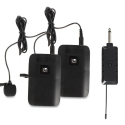 Microphone Sans Fil VHF Double Canal Avec 2 Micros Cravate Port&eacute;e 50 M&egrave;tres Sourdine Noise Lock - www.yonis-shop.com
