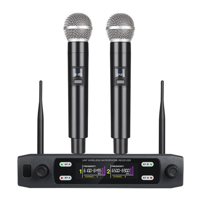 Kit De 2 Microphones Sans Fil VHF À Main Avec Récepteur Deux Canaux Portée De 50 Mètres - www.yonis-shop.com