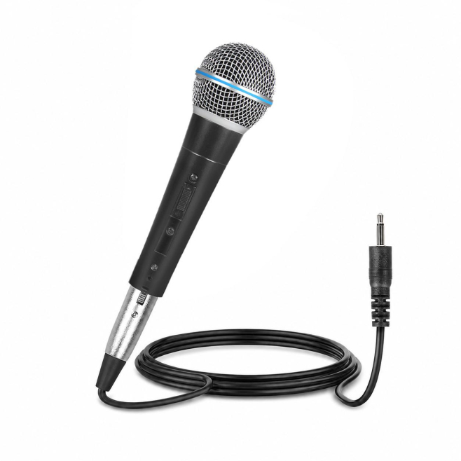 Microphone Dynamique Filaire Pour Équipement Audio Avec Connecteur 3.5 Mm Câble De 3 M Et Corps Métallique - www.yonis-shop.com