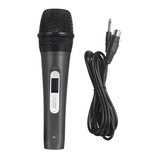 Microphone Dynamique Filaire Anti Larsen Pour Équipement Audio Avec Prise Jack 6 35 mm Câble 3 m Corps ABS Mesh Semi Métalliq...