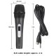 Microphone Dynamique Filaire Anti Larsen Pour Équipement Audio Avec Prise Jack 6 35 mm Câble 3 m Corps ABS Mesh Semi Métalliq...