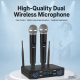 Système De Deux Microphones Sans Fil VHF À Main Avec Contrôle Mute Noise Lock Portée De 50 M Et Double Canal - www.yonis-shop...