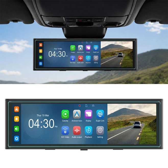 Écran CarPlay Portable Pour Voiture 10.99 Pouces Avec Android Auto Et Double Enregistrement Avant Arrière - www.yonis-shop.com