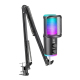 Microphone USB À Condensateur Pour Gaming Et Streaming Avec Réduction Du Bruit Éclairage RGB Et Kit Bras Articulé - www.yonis...