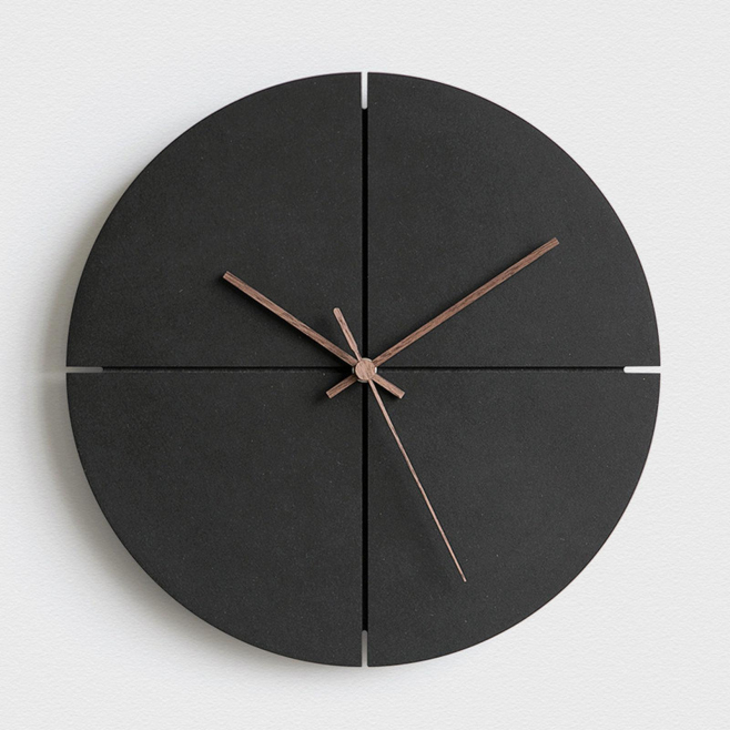 Horloge Murale Décorative Silencieuse Avec Cadran Géométrique Aiguilles En Noyer Et Pose Sans Perçage - www.yonis-shop.com