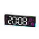 Horloge Numérique LED De Bureau Et Murale 12.6 Pouces Avec Éclairage RGB Ambiant Minuteur Et Affichage Date Température - www...