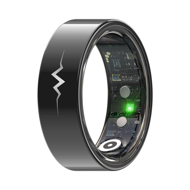 Bague Connectée De Suivi De Santé Avec ECG Fréquence Cardiaque Oxygène Sommeil Contrôle Photo IP68 Taille 8 Noire - www.yonis...