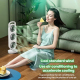 Ventilateur De Bureau Portable Triple Turbine USB Rechargeable 3 Vitesses Silencieux Batterie 1200 mAh Type-C Blanc - www.yon...