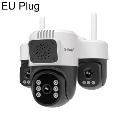 Caméra De Surveillance Panoramique 360° Triple Objectif 6MP Vision Nocturne Couleur Audio Bidirectionnel WiFi Double Bande