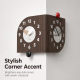 Horloge Murale D’Angle Double Face À Deux Cadrans Indépendants Quartz Silencieux Sans Perçage - www.yonis-shop.com