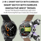 Montre Connectée Sportive Avec Écouteurs Intégrés Écran 1.52 Pouces Moniteur Santé Bluetooth 5.0 Etanche IP67 - www.yonis-sho...