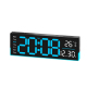 Horloge Numérique LED De Bureau Et Murale 12.6 Pouces Avec Éclairage RGB Ambiant Minuteur Et Affichage Date Température - www...