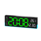 Horloge Numérique LED De Bureau Et Murale 12.6 Pouces Avec Éclairage RGB Ambiant Minuteur Et Affichage Date Température - www...