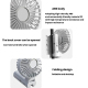 Ventilateur Portable USB À Clip Pour Parapluie 3 Vitesses Pliable Pour Bureau Batterie 1200 mAh - www.yonis-shop.com