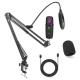 Microphone À Condensateur USB Cardioïde 192 kHz 24 Bits Avec Pied Et Filtre Antipop - www.yonis-shop.com