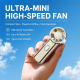 Mini Ventilateur Portable Rechargeable 9m/s 5 Vitesses Écran LED Autonomie 8h USB-C 78g - www.yonis-shop.com