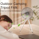 Ventilateur De Camping Portable 4000 mAh Silencieux Sur Pied Ou À Suspendre Autonomie 15 Heures Nettoyage Facile - www.yonis-...