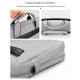 Sacoche Ordinateur Portable Étanche Résistante Avec Grande Capacité Et Bandoulière Amovible Pour Laptop 15.6 Pouces Grise - w...