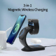 Chargeur Sans Fil 3 En 1 Magnétique Avec Support Vertical Pour iPhone iWatch Et AirPods Chargement Rapide Et Sécurisé - www.y...